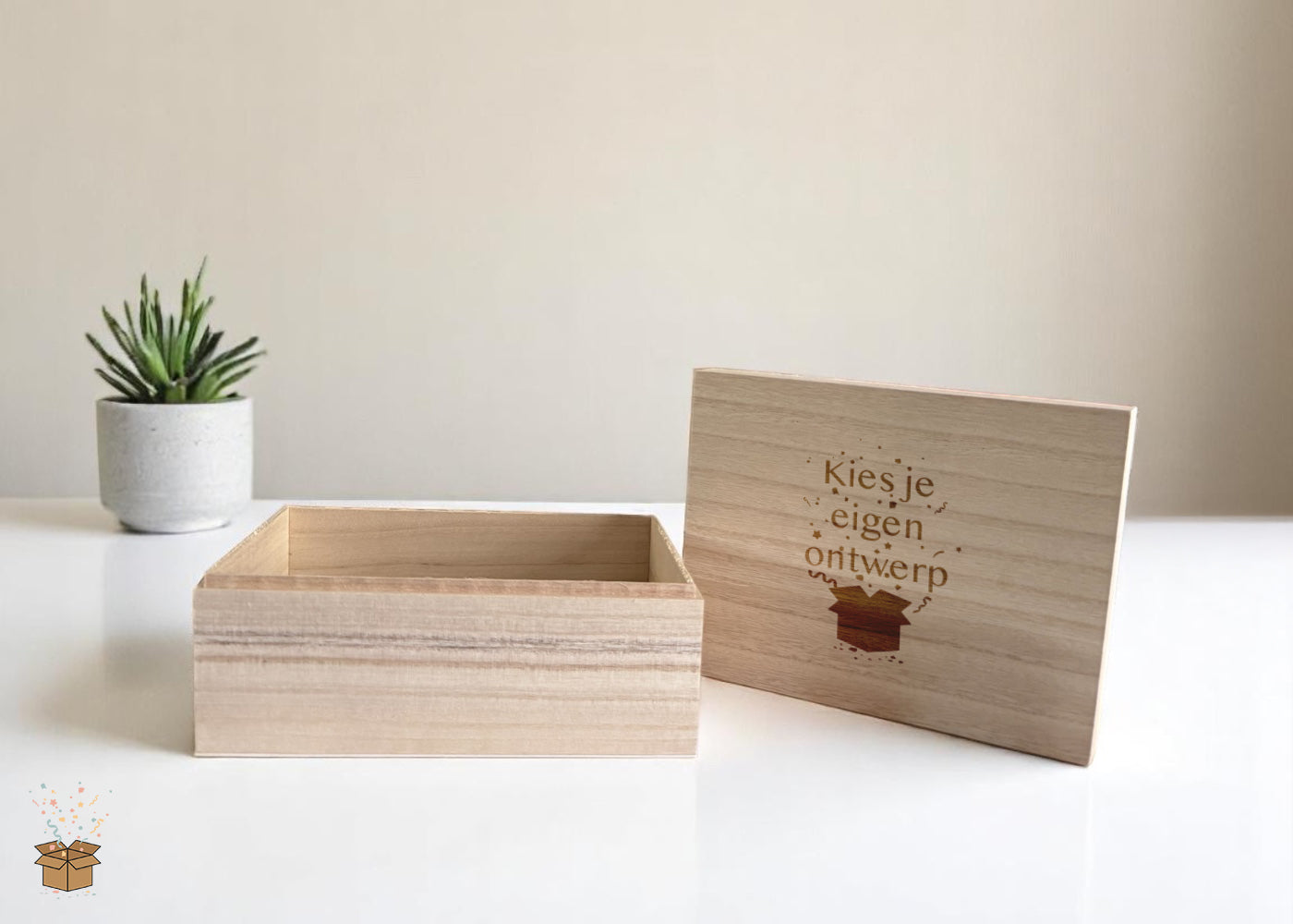 Houten doos los deksel - A5 - gegraveerd