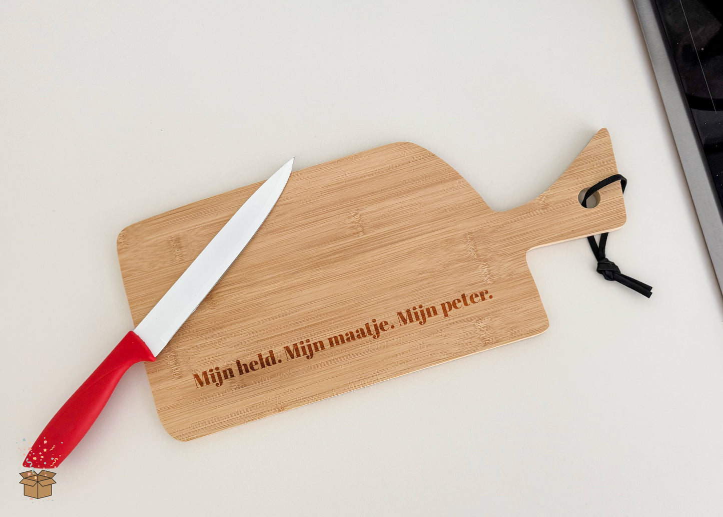 Snijplank hout gegraveerd - Peter