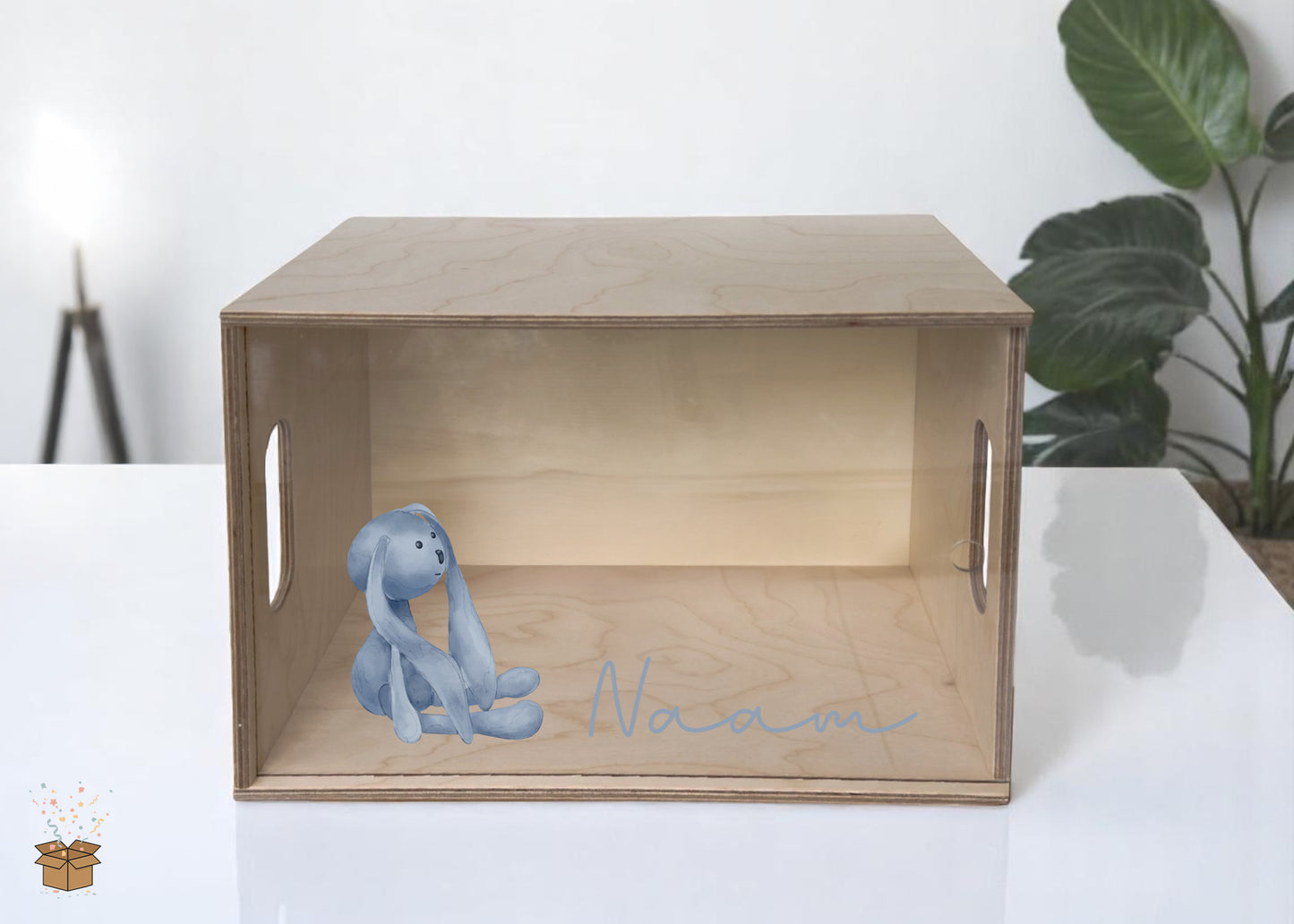 Herinneringsdoos - Plexiglas deksel - Knuffel konijn thema