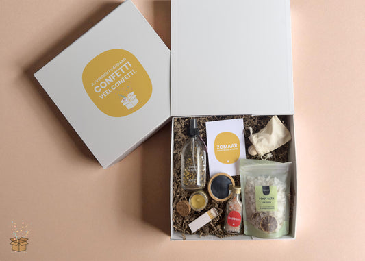 Cadeaubox M "Relax" - "Jij verdient confetti"