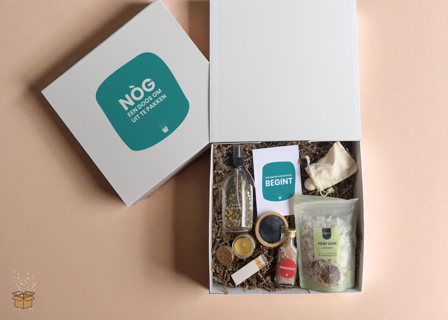 Cadeaubox M "Relax" - "Nòg een doos om uit te pakken"