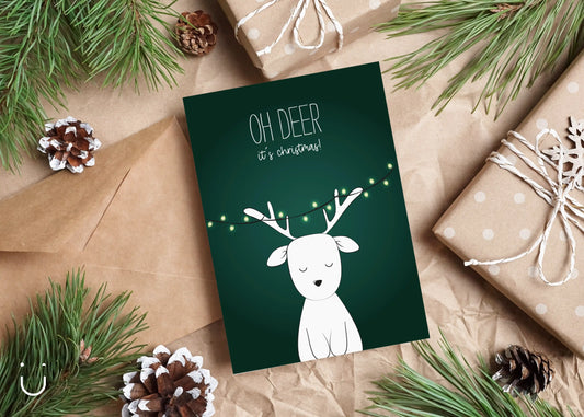 Oh deer, it's Christmas! - kerstkaartjes