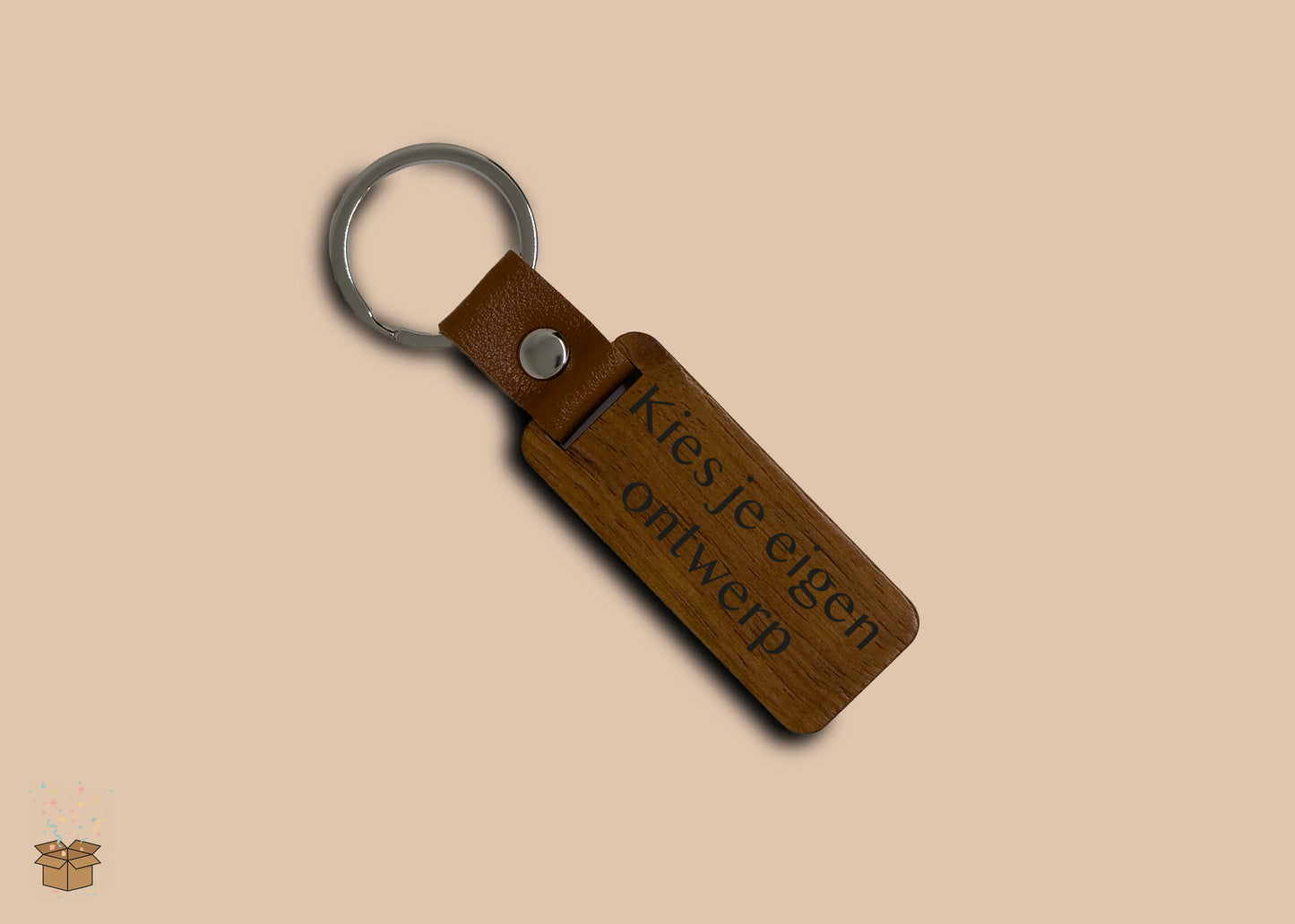 Houten sleutelhanger - full color bedrukt - per 10 stuks