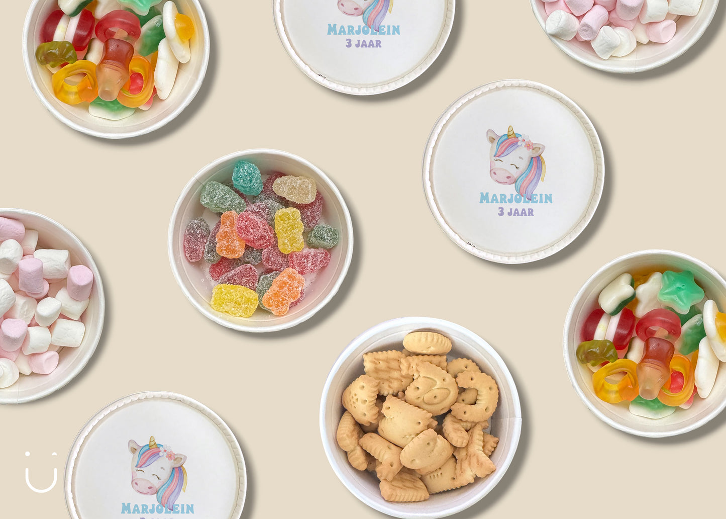 Traktatie 3 jaar unicorn - Deugeniet - Traktatie kinderfeestje