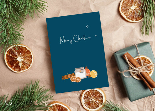 Merry Christmas with candle - kerstkaartjes