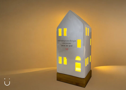 Porseleinen huisje - aankondiging grootouders - Deugeniet - Meter/peter cadeaus