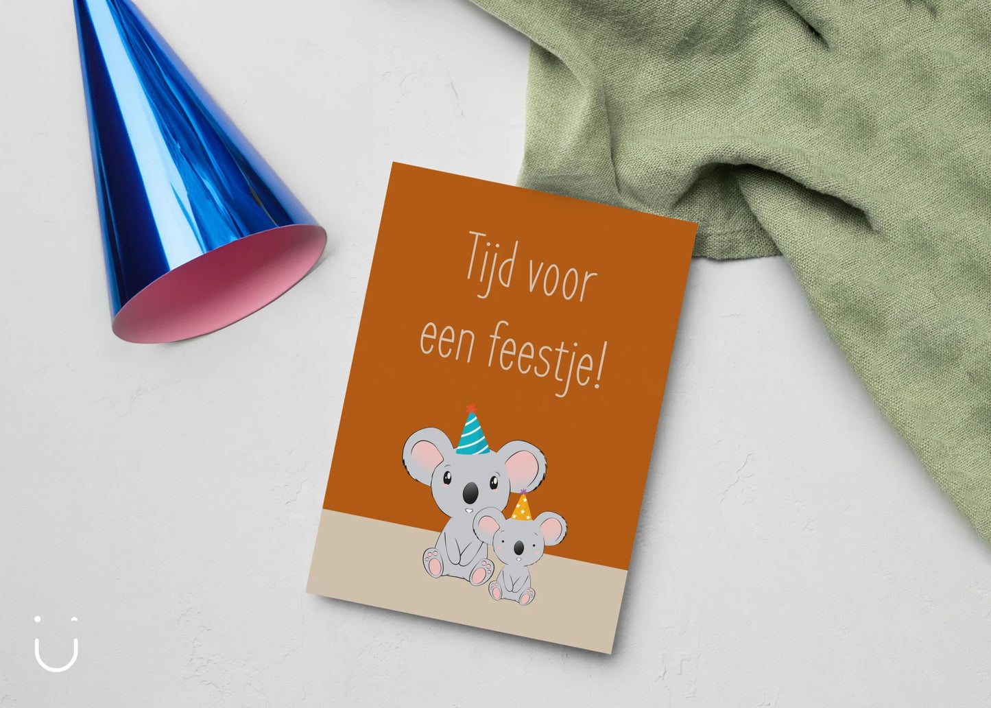 Uitnodiging kinderfeestje "Koala" + enveloppen - Deugeniet - Uitnodiging verjaardagsfeestje