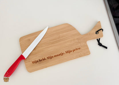 Snijplank hout gegraveerd - Peter