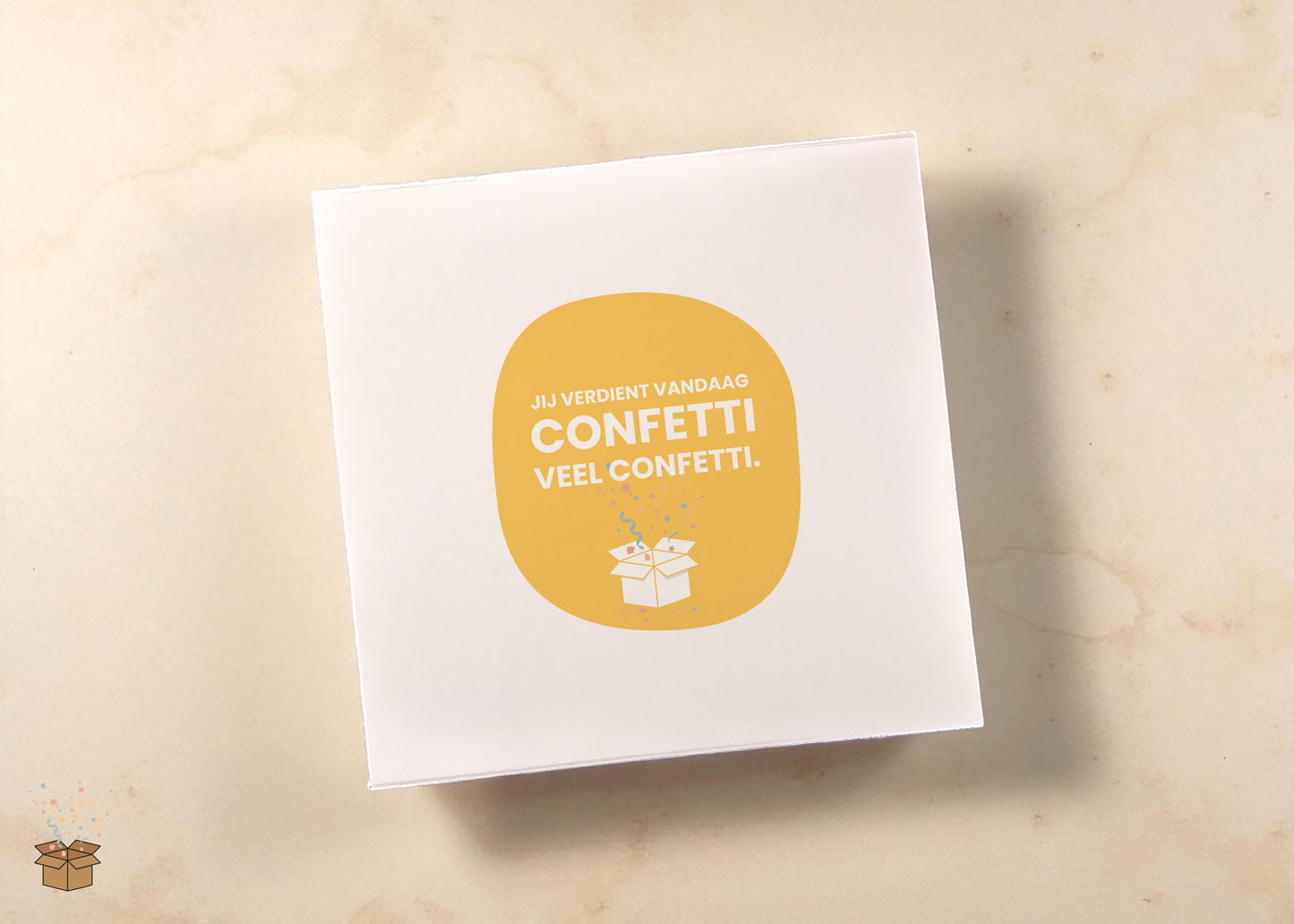 Cadeaubox S "Lekkernijen" - "Jij verdient confetti"