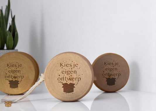Houten jojo - gegraveerd - per 10 stuks