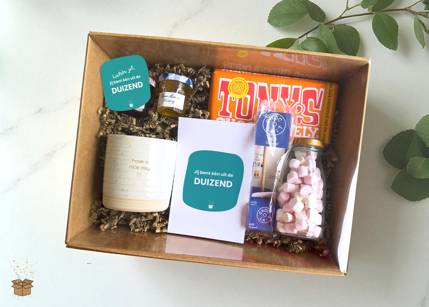 Cadeaubox S "Lekkernijen" - "Liefste juf"