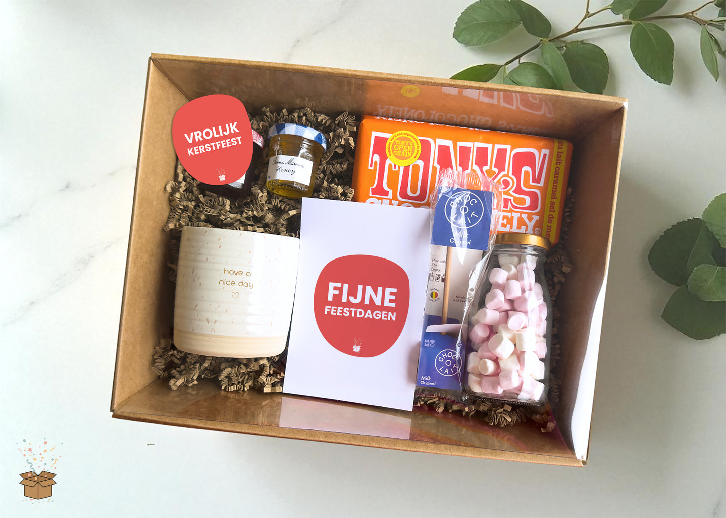 Cadeaubox S "Lekkernijen" - "Vrolijk Kerstfeest"