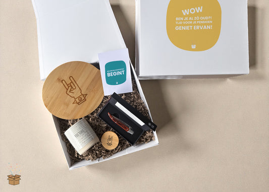 Cadeaubox Voor Hem "Heavy Metal" - "Tijd voor je pensioen"