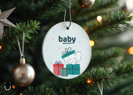 Kersthanger met datum - Baby op komst - Deugeniet - Kerst decoratie