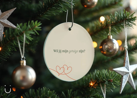 Kersthanger Minimalistisch - Wil je mijn getuige zijn? - Deugeniet - Kerst decoratie