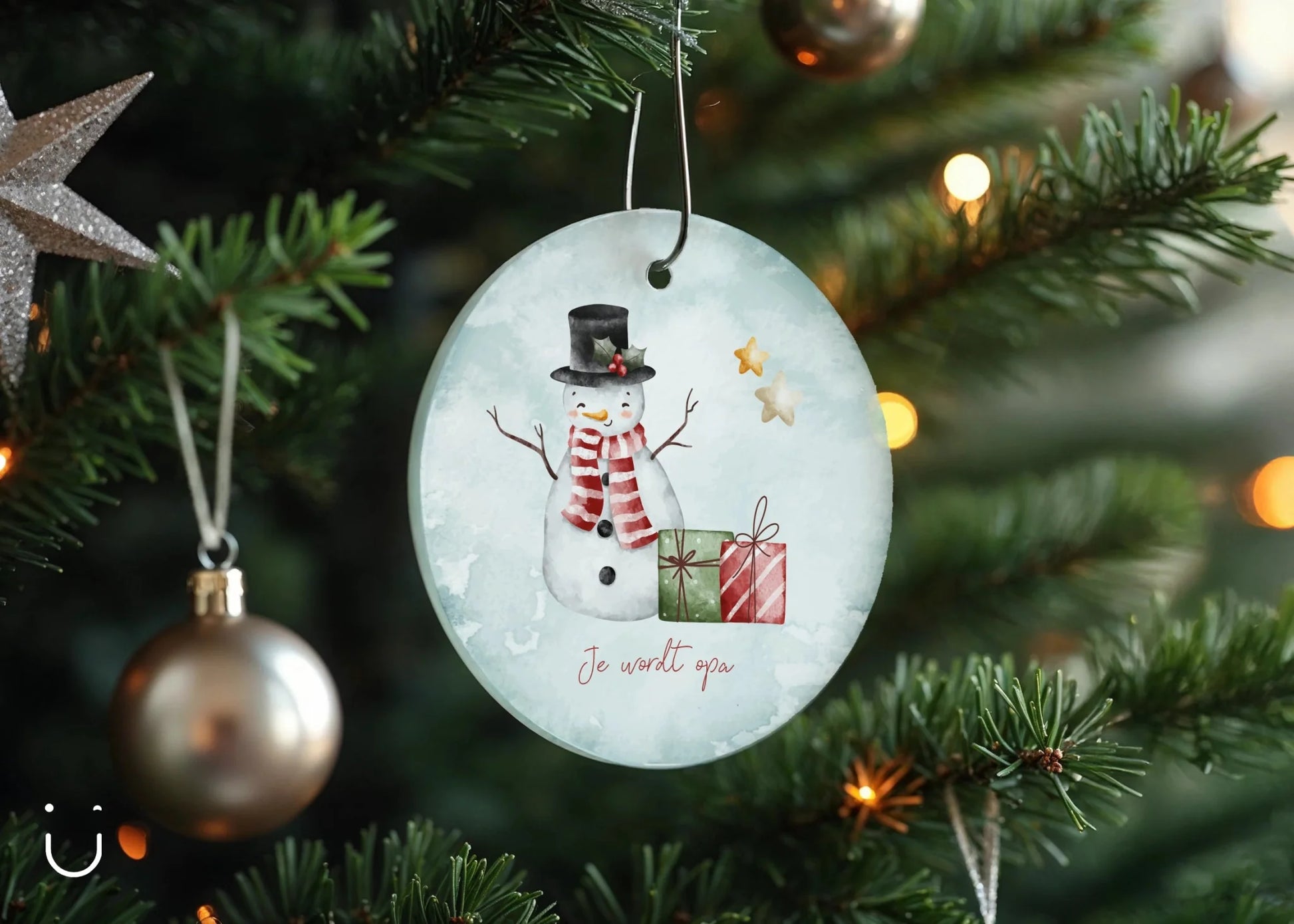 Kersthanger Sneeuwman - Je wordt opa - Deugeniet - Kerst decoratie