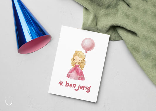 Uitnodiging kinderfeestje "Roze prinses" + enveloppen - Deugeniet - Uitnodiging verjaardagsfeestje